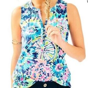 Lilly Pulitzer Essie Top Sleeveless Printed
Dive Multi size large